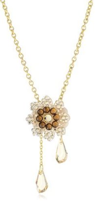 Tarina Tarantino Sparklicity Gold" Flower Lariat Necklace