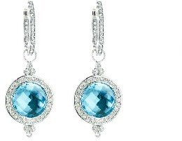 Jude Frances Sky Blue Topaz and White Sapphire Earrings Charms - Sterling Silver