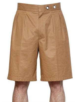 Ferragamo Coated Cotton Gabardine Shorts