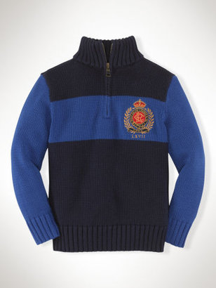 Ralph Lauren Crest Cotton Half-Zip Sweater