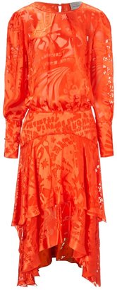 Preen by Thornton Bregazzi Orange Semi Sheer Silk Naboo Dress
