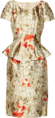 Oscar de la Renta Floral-print silk-blend dress
