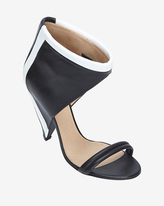IRO Ankle Cuff Cone Heel Sandal: Black/White