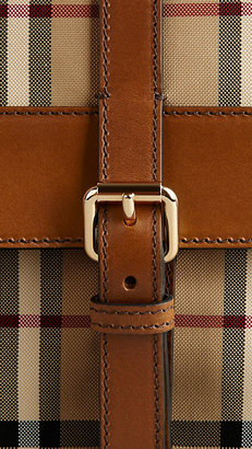 Burberry Horseferry Check And Leather Crossbody Bag