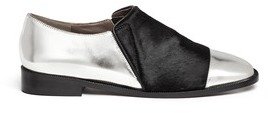 Nobrand Leather and calf hair slip-ons