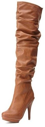 Charlotte Russe Knee-High Slouchy High Heel Boots