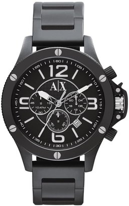 Armani Exchange Black Dial Black Ip Plated Bracelet Mens Watch