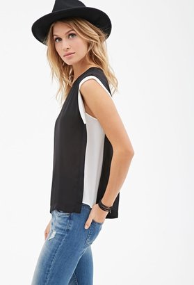 Forever 21 Contemporary Colorblock-Paneled Chiffon Top