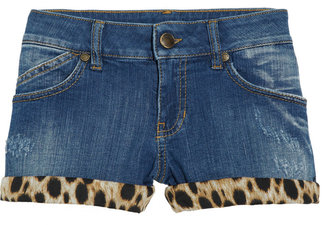 Just Cavalli Leopard-print stretch-denim shorts