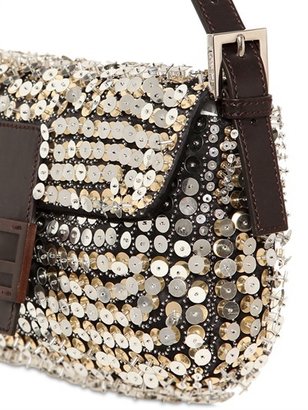 Fendi Baguette Shiny Sequins Shoulder Bag