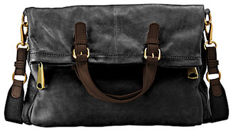 Fossil Explorer Leather Tote Bag, Black