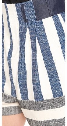 Tibi Blanket Striped Shorts