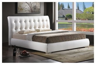 Baxton Studio Jeslyn White Modern Bed with Tufted Headboard - Queen Size