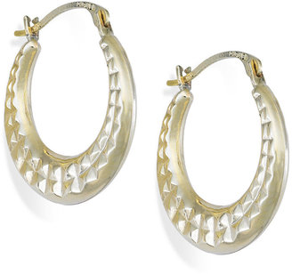 Diamond-Cut Hoop Earrings in 10k Gold, 15mm