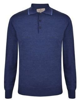 Canali Long Sleeved Tipped Collar Polo