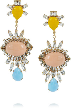 Swarovski Bijoux Heart Gold-plated crystal, glass and resin earrings