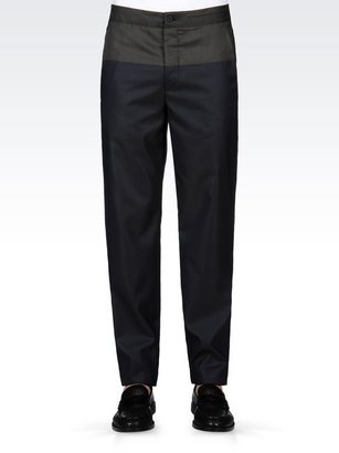 Giorgio Armani Two-Colour Pinstripe Wool Blend Trousers
