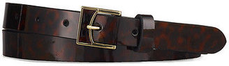 Lauren Ralph Lauren Tortoise Print Patent Leather Inset Buckle Belt