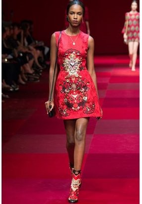 Dolce & Gabbana Sacred Heart Embellished Brocade Dress