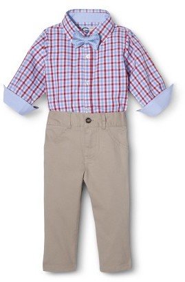 G-Cutee® Newborn Boys' 3 Piece ShirtzieTM, Pant and Bow Tie - Red Hot