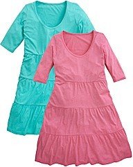 Pack of 2 Tiered Jersey Tunics