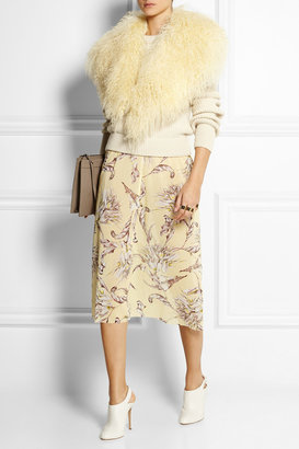 Topshop Printed silk-georgette skirt