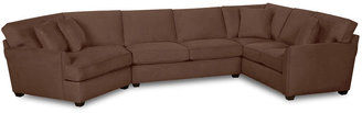 Asstd National Brand Fabric Possibilities Sharkfin-Arm 3-pc.Left-Arm Corner Sofa Sectional