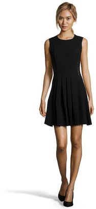 Jill Stuart JILL black stretch elasticized piping fit and flare sleeveless dress