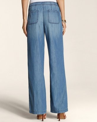 Chico's Chambray Wide Leg Trouser