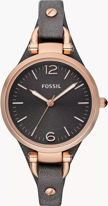 Fossil Georgia Smoke Leather Watch
