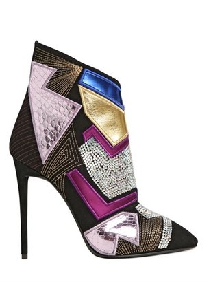 Giuseppe Zanotti 115mm Patchwork Suede Ankle Boots