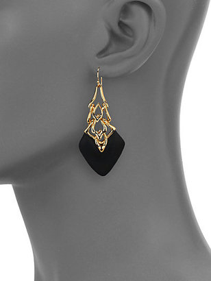 Alexis Bittar Imperial Lucite & Crystal Georgian Lace Wire Drop Earrings
