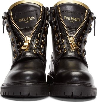 Balmain Black Leather Taiga Ranger Boot