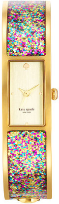 Kate Spade Watch, Women's Carousel Multi-Color Glitter Gold-Tone Bangle Bracelet 16mm 1YRU0243