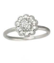 Megan Thorne Mosaic Round Engagement Ring - White Gold