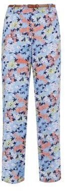 New Look Teens Pale Blue Floral Print Belted Wide Leg Trousers