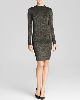 Diane von Furstenberg Sweater - Metallic Mock Neck