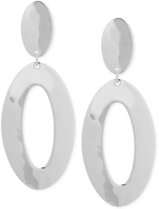 Robert Lee Morris Soho Silver-Tone Oval Double Drop Earrings
