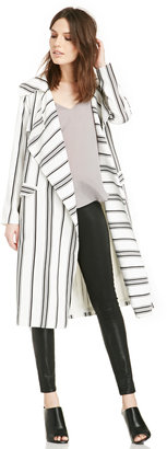 Cameo Real Talk Stripe Trench Coat in Black & White Stripe XS - S