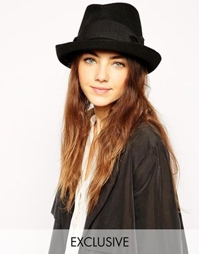Catarzi Exclusive To ASOS Twisted Trim Trilby Hat - Black