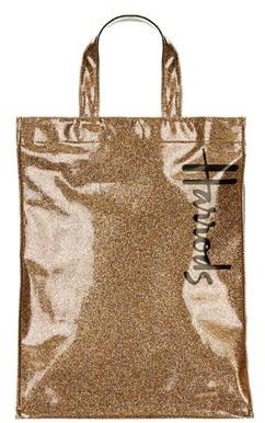 Harrods Medium Glitter Shopper Bag