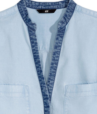 H&M Lyocell Denim Shirt - Light denim blue - Ladies