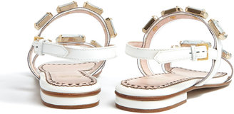 Moschino Cheap & Chic Flat Embellished Patent Sandal