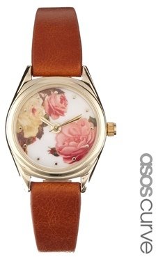 ASOS Curve CURVE Vintage Style Floral Dial Watch - Multi