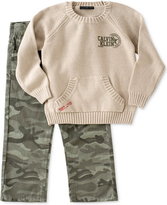 Calvin Klein Jeans Little Boys' 2-Piece Sweater & Camo Pants