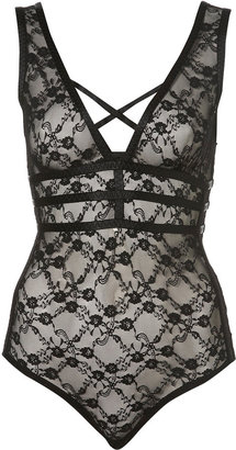 Topshop Lace V-neck Strapping Body