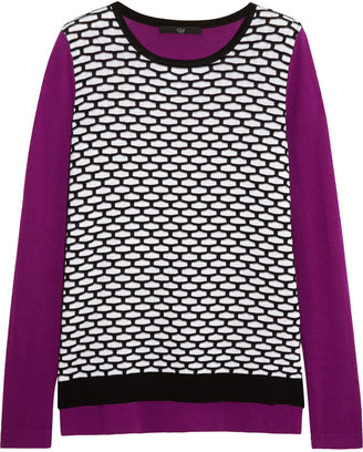 Tibi Intarsia cotton and modal-blend sweater