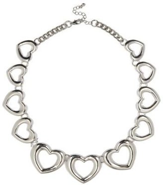 River Island Silver tone heart repeat necklace