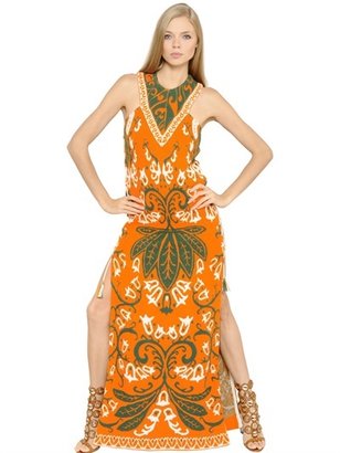 Emilio Pucci Cotton Floral Jacquard Lace-Up Dress