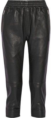 OAK Runner cropped leather track pants